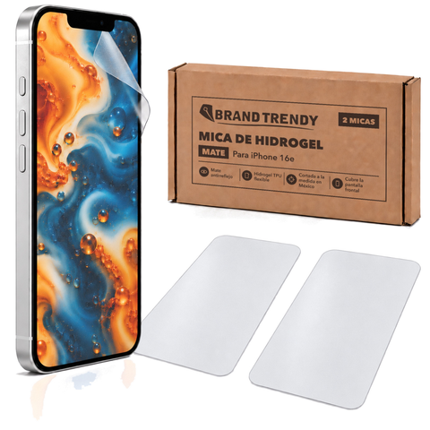 Brandtrendy Mica Hidrogel Apple iPhone 16e Normal Mate 2 piezas