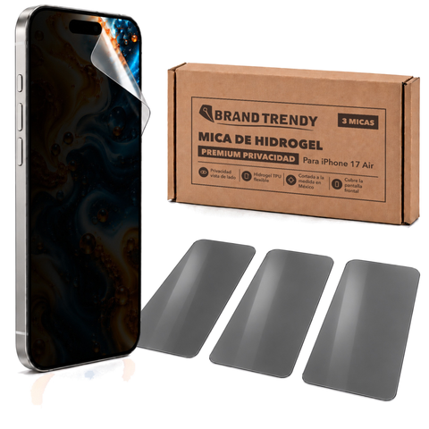 Brandtrendy Mica Hidrogel Apple iPhone 17 Air Premium HD Privacidad 3 piezas