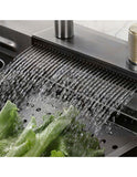 Tarja de Acero Inoxidable 68x45 cm | Fregadero Multifuncional con Grifo Desplegable, Rejilla de Enjuague, Tabla para Picar y Tina con Coladera | Diseño Moderno y Resistente, Fácil de Instalar y Limpiar | Ideal para Cocinas Prácticas y Elegantes