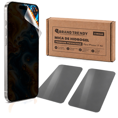 Brandtrendy Mica Hidrogel Apple iPhone 17 Air Premium HD Privacidad 2 piezas