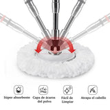 Kit Brandtrendy de 3 Mop Repuestos de Microfibra para Trapeador con Cubeta Giratoria | Súper Absorbentes, Lavables a Máquina, Atrapan Polvo y Cabello |  Compatibles con Mops de Cabezal Redondo de 15.5 cm a 16 cm