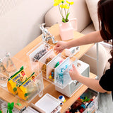 Organizador de alimentos con asa para refrigerador ideal para organizar tu cocina, alimentos e insumos, así como productos de uso personal diseñó 5 en 1