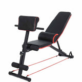 Banco para Ejercicio Brandtrendy Multifuncional Ajustable con 7 Niveles de Inclinación y 4 de Altura, Diseño Ergonómico y Respaldo Acolchado, Estructura Robusta y Compacta para Entrenamiento de Fuerza en Casa o Gimnasio, Color Negro y Rojo