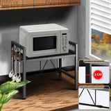 Estante Organizador Brandtrendy para Horno de microondas | Longitud ajustable | Con ruedas y estructura de acero resistente | Ideal para ahorrar espacio y mantener la cocina ordenada. | Fácil de ensamblar y limpiar.