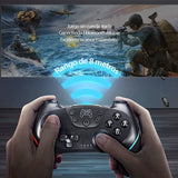 Control Inalámbrico Brandtrendy Azul-Rojo para Nintendo Switch y PC | Conexión Bluetooth | Rockers de Alta Precisión 360° | Diseño Ergonómico | Incluye Cable USB