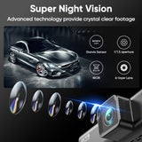 Videocámara para automóvil Fratech 4K+1080P con WiFi y Visión Nocturna