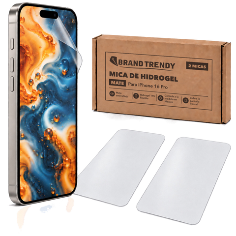 Brandtrendy Mica Hidrogel Apple iPhone 16 Pro Normal Mate 2 piezas