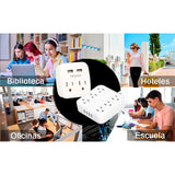 Kit Dos Multicontactos L03 + WP05 con entradas USB y de CA para cargar dispositivos electrónicos.