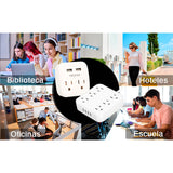 Kit Dos Multicontactos L03 + WP05 con entradas USB y de CA para cargar dispositivos electrónicos.