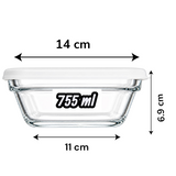 Set 4 Recipientes de Vidrio con Tapa Diseño Moderno Multiusos