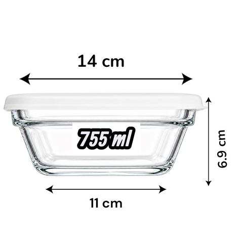 Set 4 Recipientes de Vidrio con Tapa Diseño Moderno Multiusos