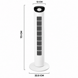 Ventilador Torre Oscilante de Piso con Diseño Compacto, 3 Velocidades y Funcionamiento Silencioso para Hogar, Oficina y Recámara