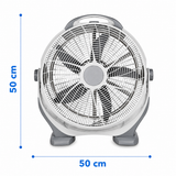 Ventilador de Piso 20 Pulgadas con 5 Aspas, 3 Velocidades, Cabezal Ajustable 360° y Diseño Silencioso de Alta Potencia