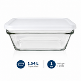 Juego de 6 Recipientes de Vidrio con Tapas para Almacenamiento de Alimentos, Refractarios Apilables para Hornear, Refrigerar, Congelar y Servir, Capacidades de 167 ml, 393 ml, 735 ml y 1.54