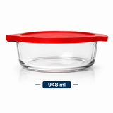 Juego de 7 Piezas para Hornear de Vidrio con Tapas Plásticas Incluidas | 1 Molde Cacerola Multiusos de 948 ml, 2 Moldes Cacerola de 378 ml y 4 Flaneras de 175 ml | Apto para Horno, Microondas, Refrigerador, Congelador y Lavavajillas