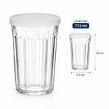 Juego de Comida Fitness 4 Recipientes de Vidrio con Tapas, Vasos y Tazones para Yogur, Avena, Fruta, Meal Prep y Conservación de Alimentos, Aptos para Refrigerador y Lavavajillas