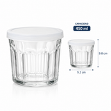 Juego de Comida Fitness 4 Recipientes de Vidrio con Tapas, Vasos y Tazones para Yogur, Avena, Fruta, Meal Prep y Conservación de Alimentos, Aptos para Refrigerador y Lavavajillas