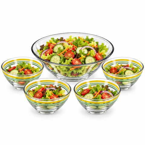 Brandtrendy Juego de Ensaladera Grande y 4 Tazones
