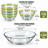 Brandtrendy Juego de Ensaladera Grande y 4 Tazones