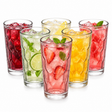 Brandtrendy Juego de 6 Vasos de Vidrio con Relieve