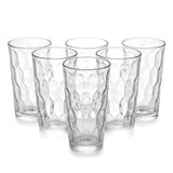 Brandtrendy Juego de 6 Vasos de Vidrio con Relieve