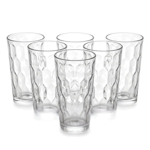 Brandtrendy Juego de 6 Vasos de Vidrio con Relieve