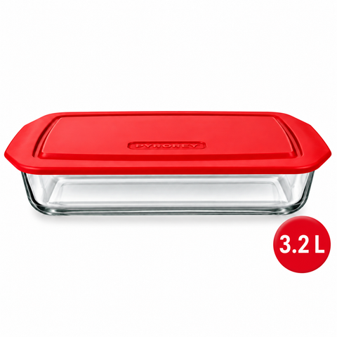 Bandeja Rectangular Grande de Vidrio con Tapa