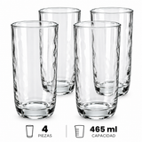 Brandtrendy Juego de 4 Vasos Altos de Vidrio
