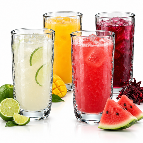 Brandtrendy Juego de 4 Vasos Altos de Vidrio