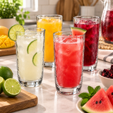 Brandtrendy Juego de 4 Vasos Altos de Vidrio
