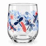 Brandtrendy Juego de 4 Vasos de Vidrio con Decorado de Libélulas