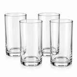 Brandtrendy Juego de Jarra con Asa y 4 Vasos Altos de Vidrio Transparente para Agua y Bebidas,