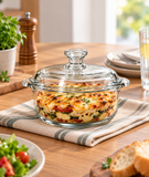 Brandtrendy Cacerola Multiusos de Vidrio con Tapa 948 ml para Hornear y Servir