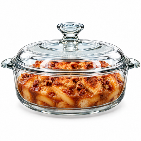 Brandtrendy Cacerola Multiusos de Vidrio con Tapa 3 L para Hornear y Servir