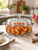 Brandtrendy Cacerola Multiusos de Vidrio con Tapa 3 L para Hornear y Servir