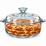 Brandtrendy Cacerola Multiusos de Vidrio con Tapa 1.87 L para Hornear y Servir