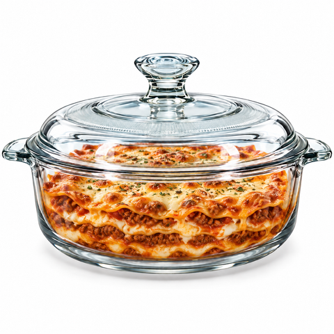 Brandtrendy Cacerola Multiusos de Vidrio con Tapa 1.87 L para Hornear y Servir