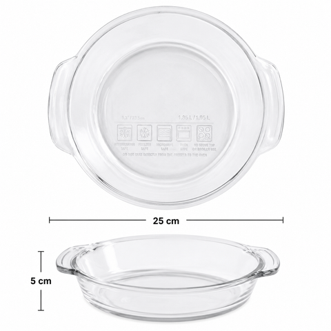Brandtrendy Juego de 2 Moldes para Pay de Vidrio 9 Pulgadas