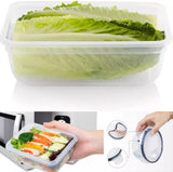 Set Brandtrendy de 16 recipientes herméticos de plástico libre de BPA, apilables y transparentes, con tapas herméticas liga negra. Aptos para microondas, refrigerador y lavavajillas. Incluye etiquetas y plumón para una organización eficiente.