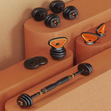 Kit de mancuernas y barras para ejercicio en casa 6 en 1 Multi usos con peso ajustable de 20 Kg con discos de pesas para ejercicio, pesas rusa y mas combinaciones