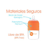 Biberón para Bebé Anticólico para Fórmula 3 pzas Color Naranja ( 5oz / 150ml )