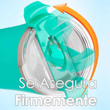 Set de 2 Vasos Térmicos Infantiles de Acero Inoxidable con Tapa y Popote  9oz / 260ml  Naranja y Azul