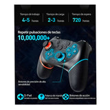 Control Inalámbrico Brantrendy para Nintendo Switch y PC | Rojo con Azul | Conexión Bluetooth | Rockers de Alta Precisión 360° | Compatible con Windows | Incluye Cable USB