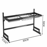 Escurridor Brandtrendy de Cocina 1 Nivel 65 cm, Multifuncional de Acero Inoxidable, con Bandejas Rack y Ganchos Móviles para Platos, Vasos y Utensilios. Fácil de Instalar, Ideal para Mantener tu Cocina Ordenada 