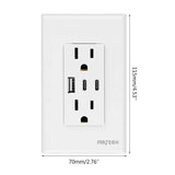 Kit Fratech con 4 enchufes de pared con puertos USB A y C de carga rápida y 1 foco LED inteligente RGB WiFi controlable por app y voz, compatible con Android/iOS, con 16M de colores, ahorro energético y vida útil de 30,000 horas.
