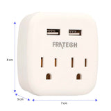 Kit Fratech y Brandtrendy con 3 multicontactos eléctricos (USB, CA, tipo C, protección 1200J) + foco inteligente WiFi RGB con control por app y voz