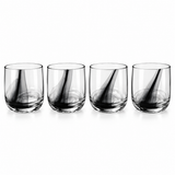 Juego de 8 Vasos de Vidrio Remolino Negro