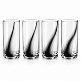 Juego de 8 Vasos de Vidrio Remolino Negro