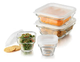 Set 4 Recipientes de Vidrio con Tapa Diseño Moderno Multiusos