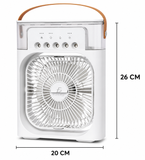 Mini Ventilador Portátil USB 4 en 1 Enfriador con Tanque 600 ml y Luz LED